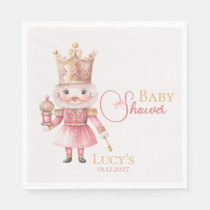 Guardanapo De Papel Chá de fraldas de Natal Pink Nutcracker Watercolor