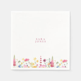 Guardanapo De Papel Chá de fraldas de Nome Rosa Personalizado de Flore