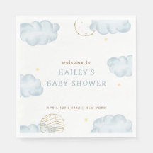 Chá de fraldas de Nuvem da Estrela da Lua Azul