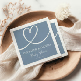 Guardanapo De Papel Chá de fraldas de Oh Elegante Azul Minimalista