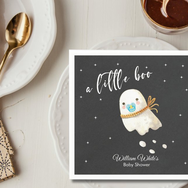 Guardanapo De Papel Chá de fraldas de outono do Fantasma do Bebê (Cute Baby Ghost Halloween Fall Baby Shower Napkins)