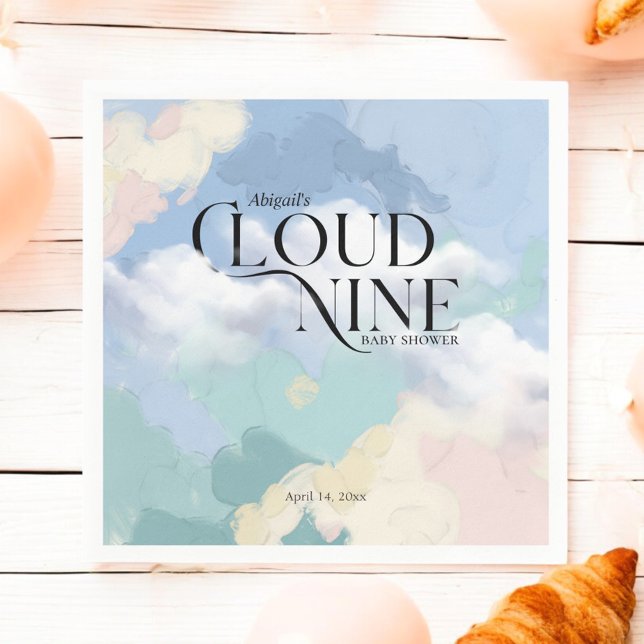 Guardanapo De Papel Chá de fraldas de Pastel Elegante Cloud Nine (Criador carregado)