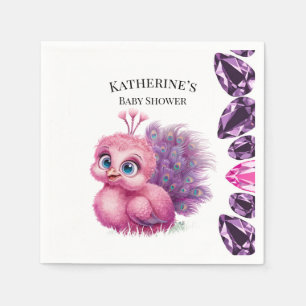 Guardanapo De Papel Chá de fraldas de Pavão-Bebê Rosa e Roxo