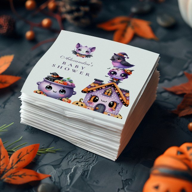 Guardanapo De Papel Chá de fraldas de Pequeno Boo do Pastel Halloween (Criador carregado)