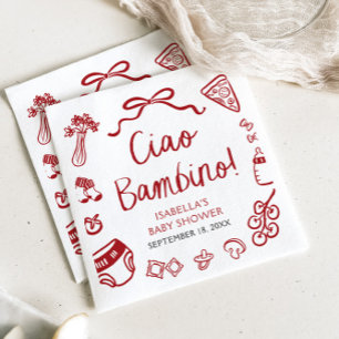 Guardanapo De Papel Chá de fraldas de Pizza Ciao Bambino, Desenhada à