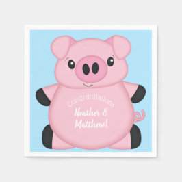 Guardanapo De Papel Chá de fraldas de porcos azuis