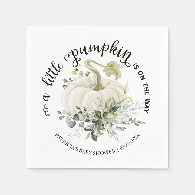 Guardanapo De Papel Chá de fraldas de Queda de Abóbora Verde (Frente)