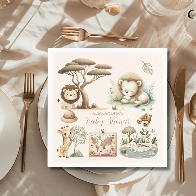 Guardanapo De Papel Chá de fraldas de Rapazes da Selva Tropical Safari (Criador carregado)