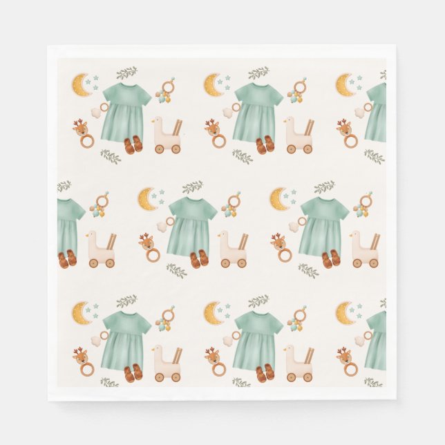 Guardanapo De Papel Chá de fraldas de roupas da Elegante Boho Baby Gir (Frente)