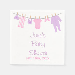 Guardanapo De Papel Chá de fraldas de Roupas Rosa e Púrpura