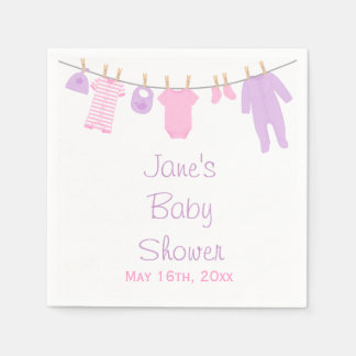 Guardanapo De Papel Chá de fraldas de Roupas Rosa e Púrpura