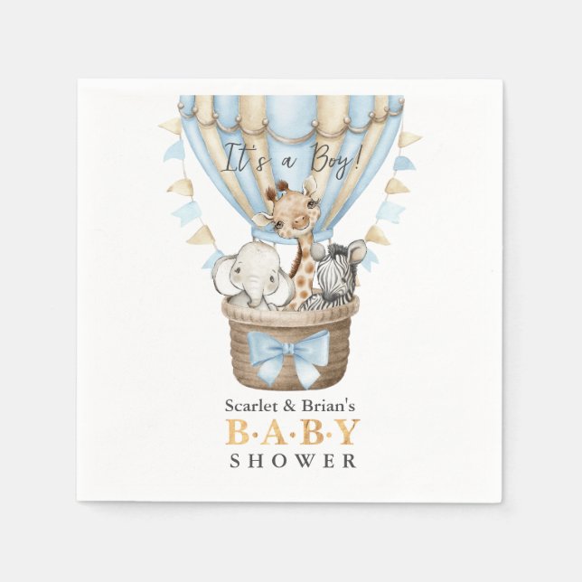 Guardanapo De Papel Chá de fraldas de Safari de Balão de Ar Quente (Frente)