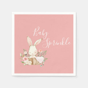 Guardanapo De Papel Chá de fraldas de Script bonito Pink Baby Sprinkle
