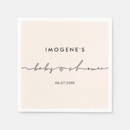 Guardanapo De Papel Chá de fraldas de script branco