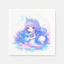 Guardanapo De Papel Chá de fraldas de Sereia de Aquarela