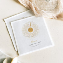 Chá de fraldas de sol moderno Papel mínimo Napkin