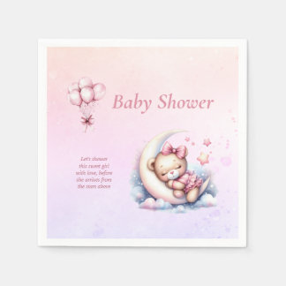 Guardanapo De Papel Chá de fraldas de Urso Bebê Sonolento, Rosa Púrpur