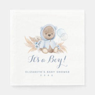 Guardanapo De Papel Chá de fraldas de Urso de Boho de Grama Azul Náp