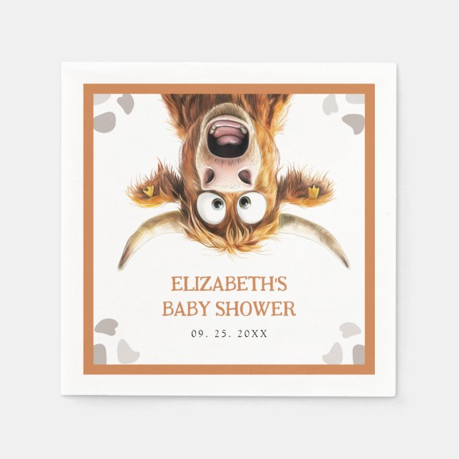 Guardanapo De Papel Chá de fraldas de Vaca Engraçado (Frente)