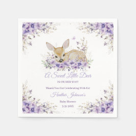 Guardanapo De Papel Chá de fraldas de veado floral roxo, Lavanda-branc