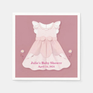 Guardanapo De Papel Chá de fraldas de Vestido do Bebê Rosa