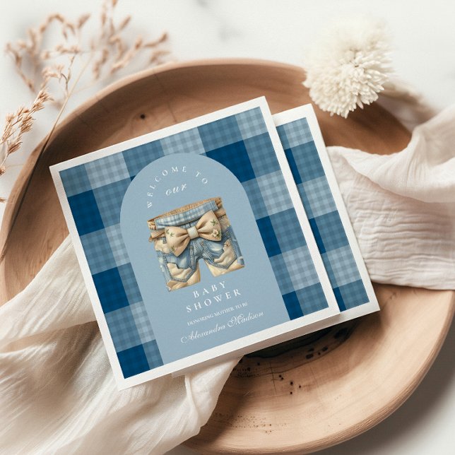 Guardanapo De Papel Chá de fraldas Denim Teddy Bear (Criador carregado)