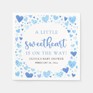 Guardanapo De Papel Chá de fraldas Dia de os namorados Blue Little Swe