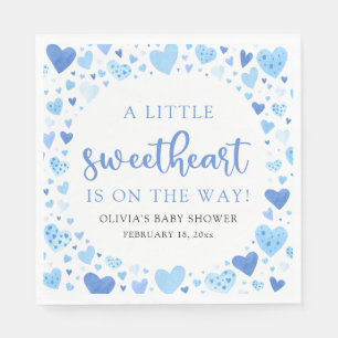 Guardanapo De Papel Chá de fraldas Dia de os namorados Blue Little Swe