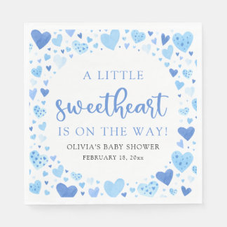 Guardanapo De Papel Chá de fraldas Dia de os namorados Blue Little Swe