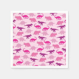 Guardanapo De Papel Chá de fraldas Dinossauro Bonito Dino Rosa Menina