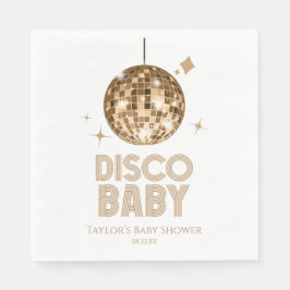Guardanapo De Papel Chá de fraldas 'Disco Baby' da Bola Disco Dourada