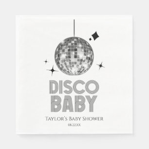 Guardanapo De Papel Chá de fraldas 'Disco Baby' da Silver Disco Ball
