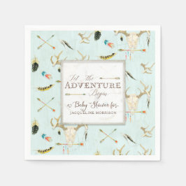 Guardanapo De Papel Chá de fraldas do Boho Tribal Deer Cruzado Arrows