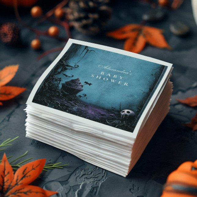 Guardanapo De Papel Chá de fraldas do Dia das Bruxas Azul Gótico (Criador carregado)