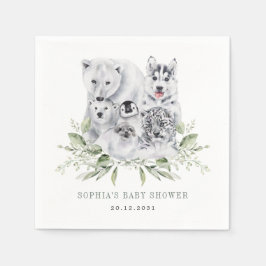 Guardanapo De Papel Chá de fraldas do Feriado de Animais do Ártico Inv