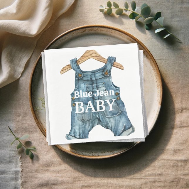 Guardanapo De Papel Chá de fraldas do Modern Denim Blue Jean Baby Boy (Criador carregado)