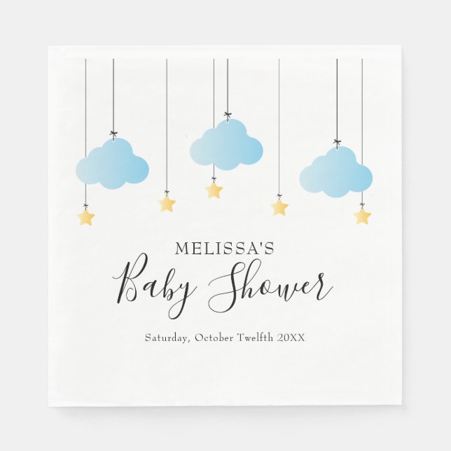 Guardanapo De Papel Chá de fraldas do Pequeno Estrelo Azul (Frente)