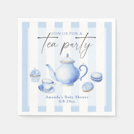 Guardanapo De Papel Chá de fraldas do Tea Party Azul