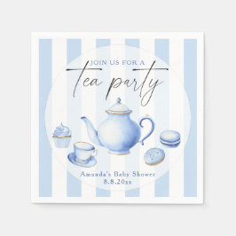 Guardanapo De Papel Chá de fraldas do Tea Party Azul