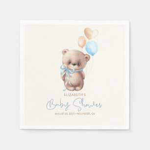 Guardanapo De Papel Chá de fraldas do Urso Azul e Castanho