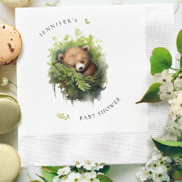 Guardanapo De Papel Chá de fraldas do Urso de Dormência em Aquarela