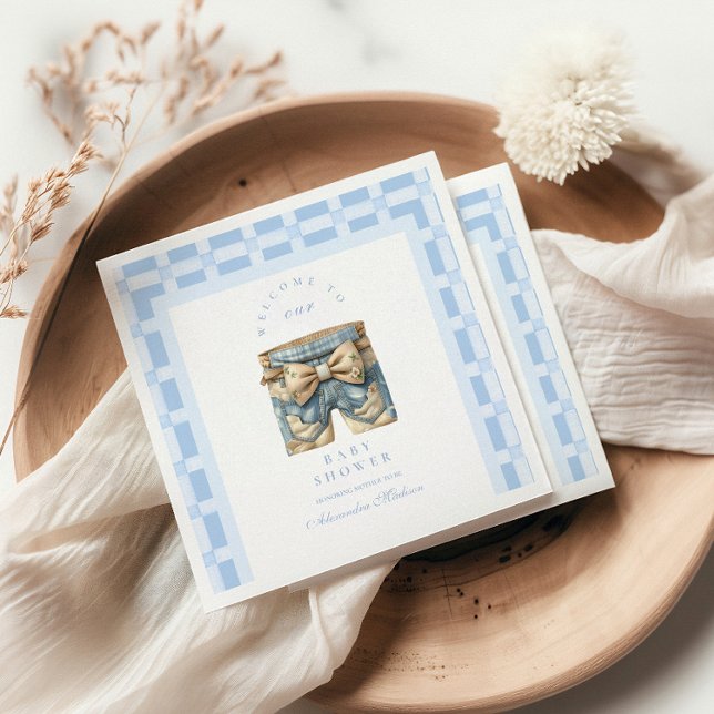 Guardanapo De Papel Chá de fraldas do Urso de Teddy Cute Denim (Criador carregado)