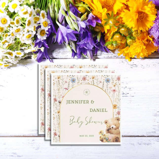 Guardanapo De Papel Chá de fraldas do Urso Floral Adorável (Criador carregado)