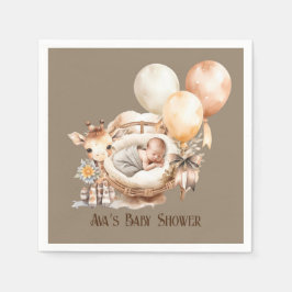 Guardanapo De Papel Chá de fraldas dos Balões da Girafa de Tonalidade 