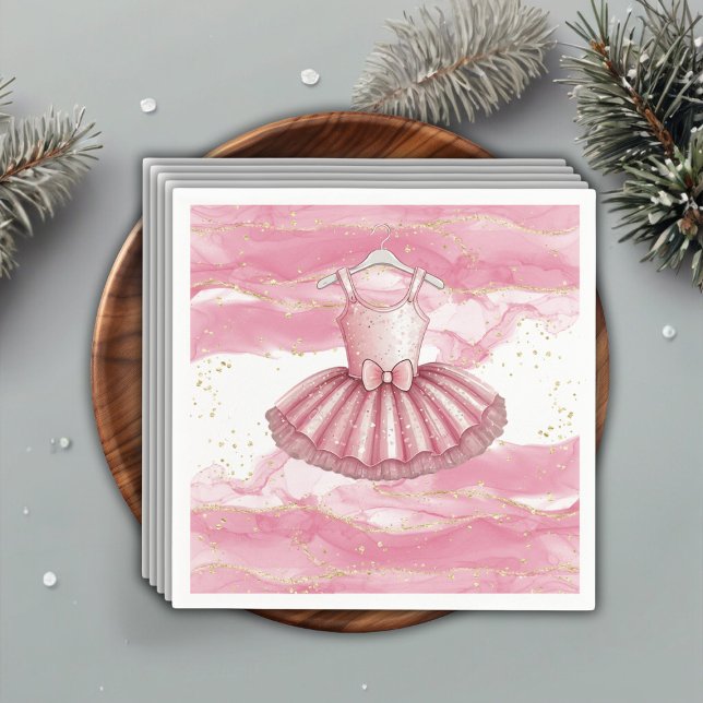 Guardanapo De Papel Chá de fraldas Dourado de Brilhos Tutu Rosa (Criador carregado)