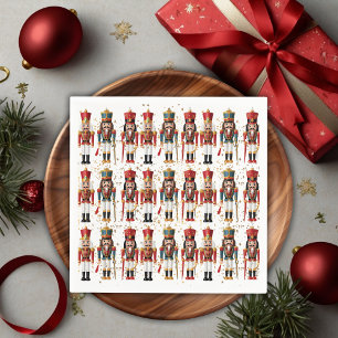 Guardanapo De Papel Chá de fraldas Dourado de Nutcracker Vermelho e Az