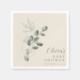 Guardanapo De Papel Chá de fraldas Dourado Minimalista Personalizado