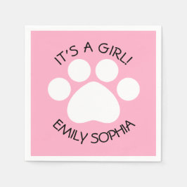 Guardanapo De Papel Chá de fraldas - É uma garota - Tema de impressão 