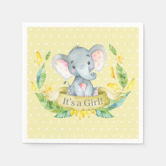 Guardanapo De Papel Chá de fraldas Elefante Amarelo Napkins (Frente)