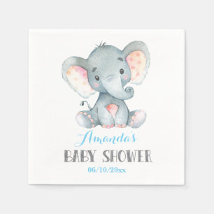 Guardanapo De Papel Chá de fraldas Elefante Blue Napkins